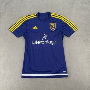 Adidas Real Salt Lake MLS Soccer‎ Jersey Blue Yellow M39079 Mens Small